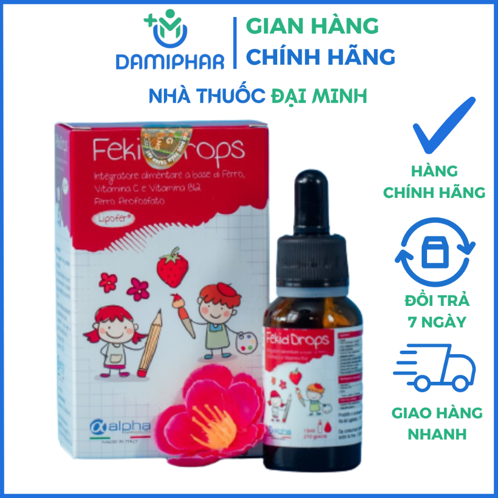 Sắt Nhỏ Giọt Fekid Drops Lọ 15ml - Giải Pháp Hỗ Trợ Thiếu Sắt, Thiếu Máu Cho Trẻ Nhỏ