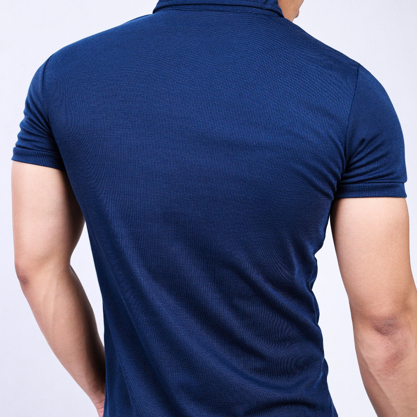 Áo body nam FLO MENSWEAR cổ bẻ khóa kéo nam thun gân co giãn