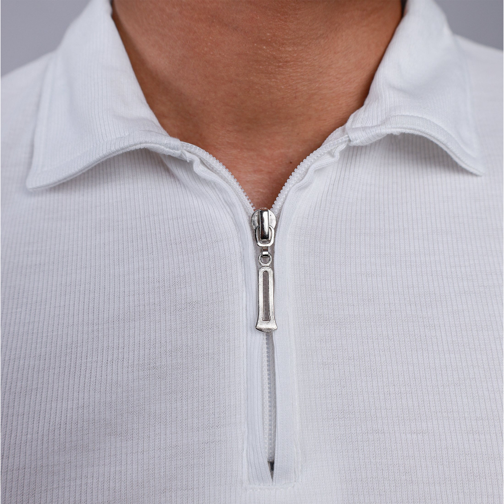 Áo body nam FLO MENSWEAR cổ bẻ khóa kéo nam thun gân co giãn