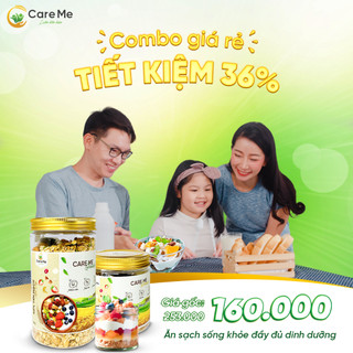 Combo giá rẻ: Granola siêu hạt mật ong 250g mix 10 loại hạt + Granola 40% yến mạch 500g mix 10 loại hạt dinh dưỡng