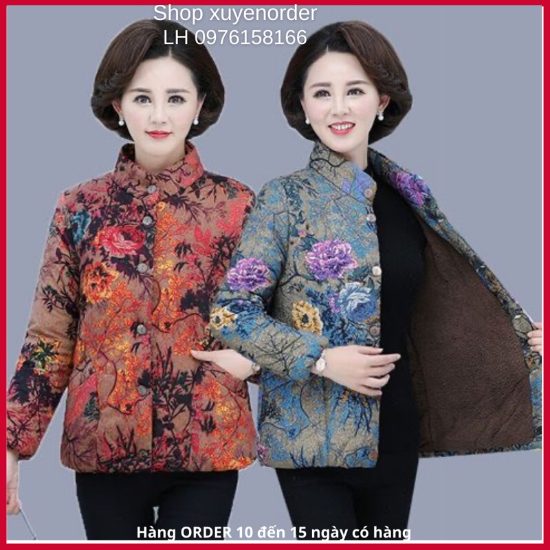 Áo Khoác Nữ Tuổi Trung Niên trong lót Nỉ Cực ấm +Video thật