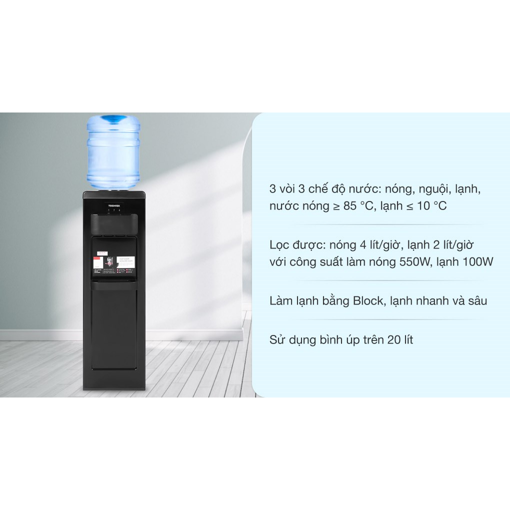 Cây nước nóng lạnh Toshiba RWF-1917TV bình úp, khóa trẻ em, chính hãng, bảo hành 12 tháng tại nhà