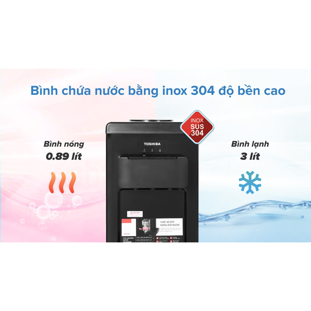 Cây nước nóng lạnh Toshiba RWF-1917TV bình úp, khóa trẻ em, chính hãng, bảo hành 12 tháng tại nhà