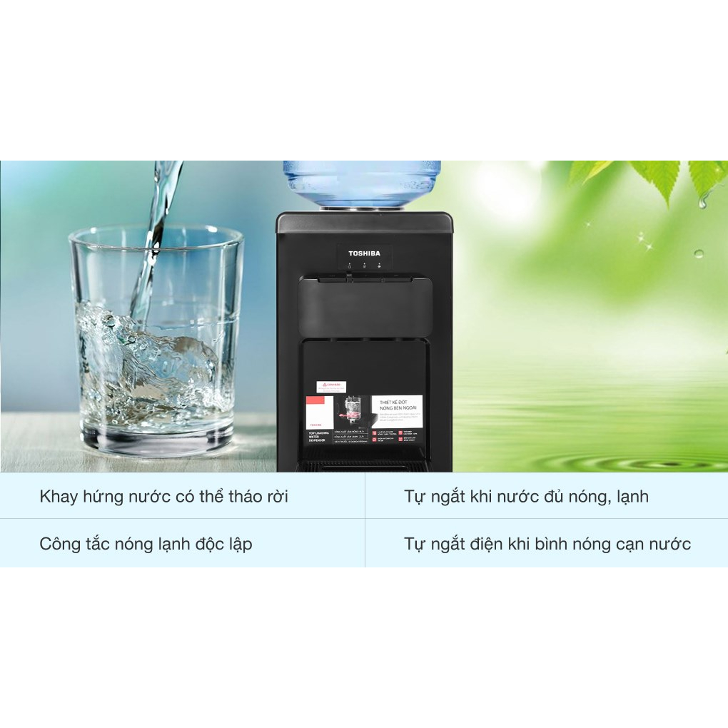 Cây nước nóng lạnh Toshiba RWF-1917TV bình úp, khóa trẻ em, chính hãng, bảo hành 12 tháng tại nhà