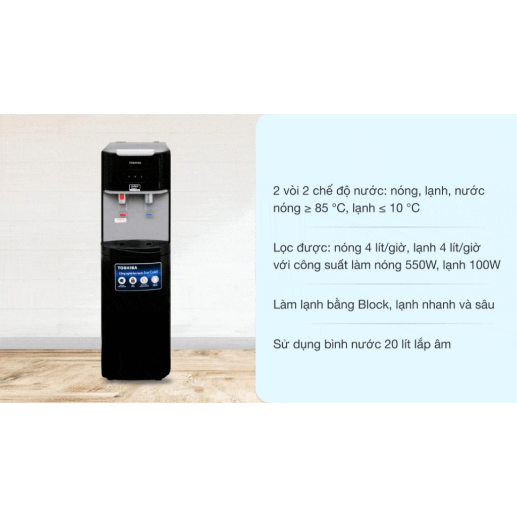 Cây nước nóng lạnh Toshiba RWF-W1669BV bình âm tủ, khóa trẻ em, chính hãng, bảo hành 12 tháng tại nhà