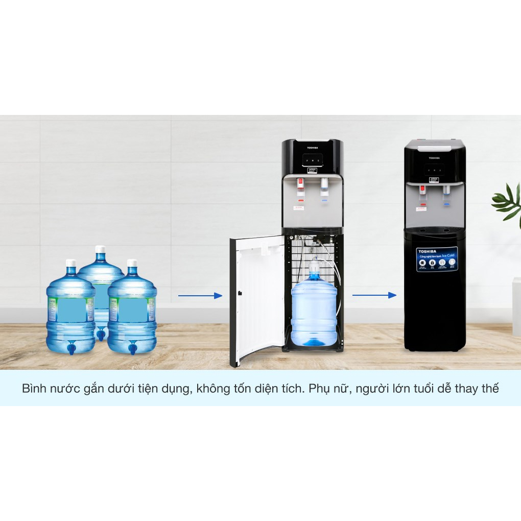 Cây nước nóng lạnh Toshiba RWF-W1669BV bình âm tủ, khóa trẻ em, chính hãng, bảo hành 12 tháng tại nhà