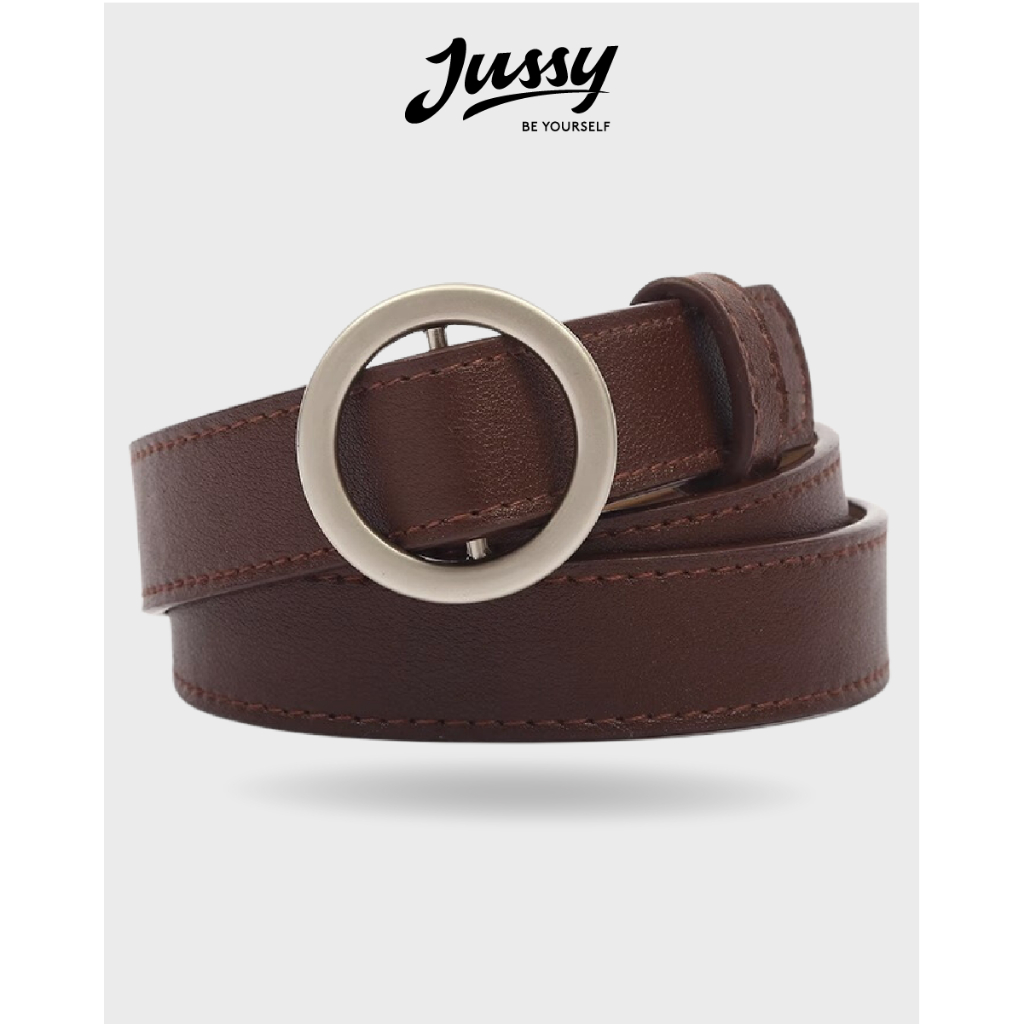 Thắt Lưng Nữ Bản Nhỏ Mặt Tròn JTL12 Jussy Official Đai Váy Khóa Tròn Không Đục Lổ Phong Cách Thanh Lịch Sang Chảnh