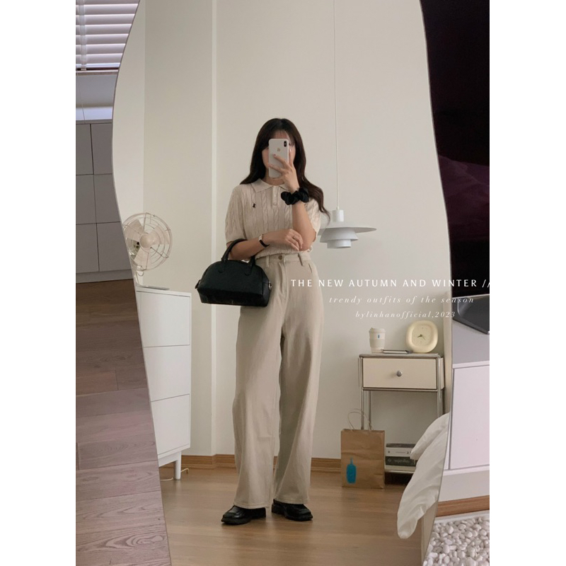 Áo polo thừng thêu logo I Miss Linene 0606 🇰🇷