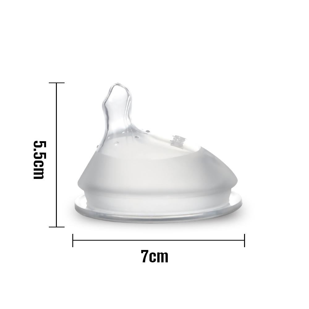 Núm ti Gen.3 Haakaa. Thiết kế lệch tâm độc quyền. Chất liệu silicone cao cấp, an toàn. Không chứa BPA, PVC và phthalate