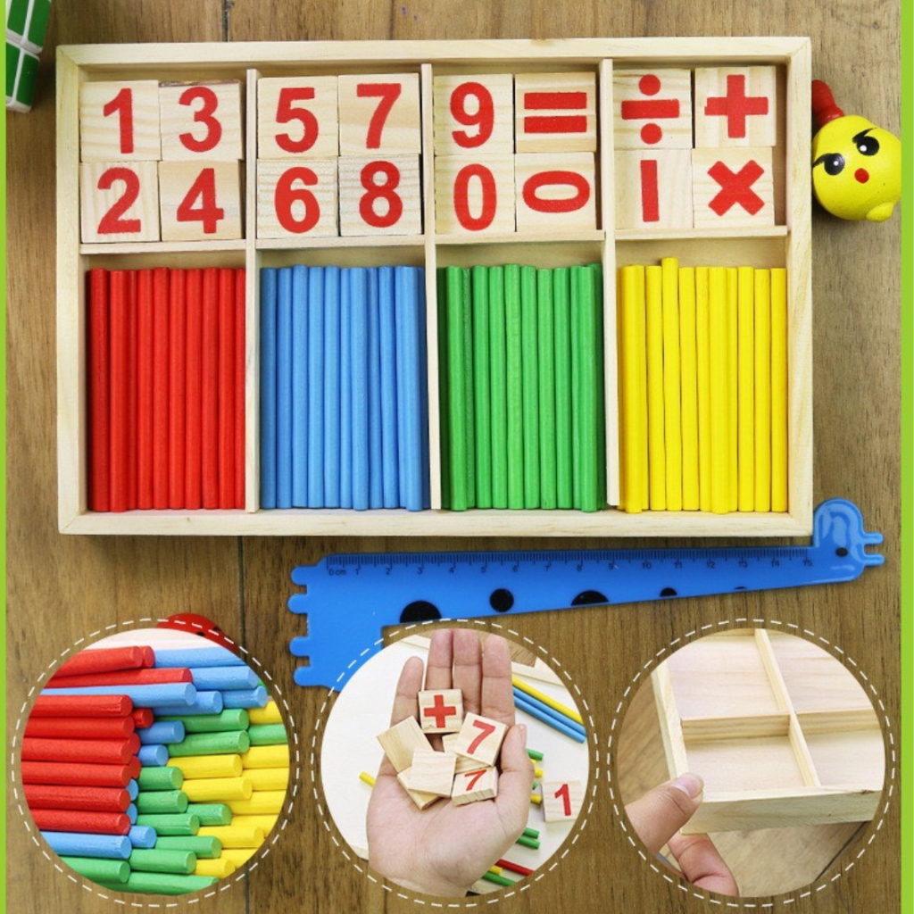 Đồ Chơi Que Tính Gỗ Học Toán
