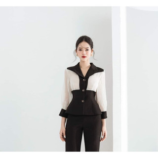 Áo vest phối tay sơ mi sang chảnh form dáng peplum tôn eo hách dáng by Sorella Closet
