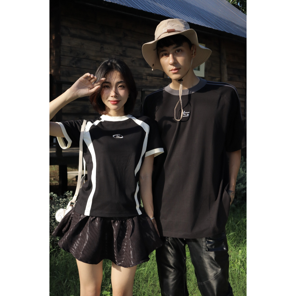 Áo Thun TSUN DualLine Tee - Đen - [UNISEX] - Thêu Logo - Thể thao - Nam/Nữ