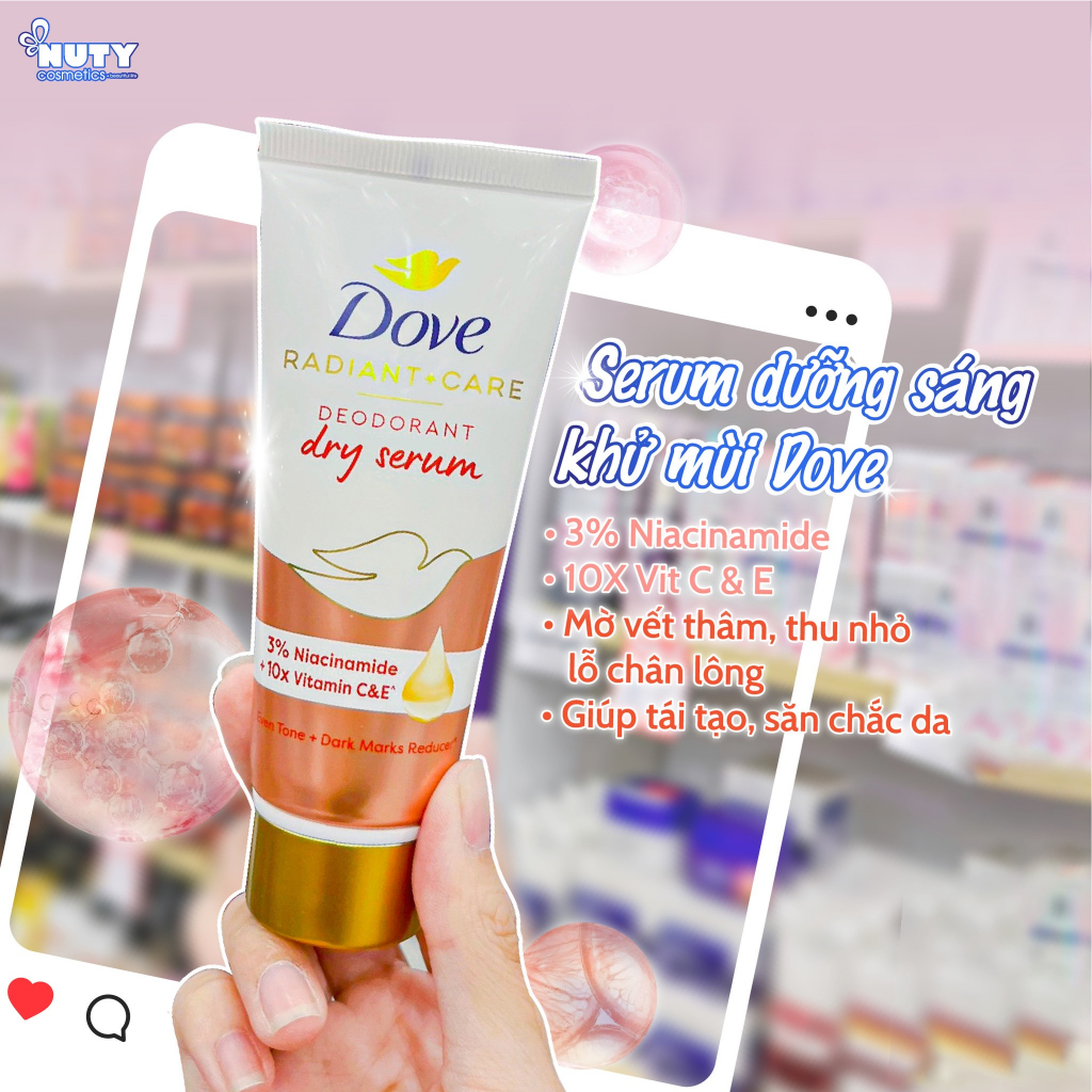 Serum Ngăn Mùi Dove Deodorant Dry Serum 3% Niacinamide + 10X Collagen (40ml)