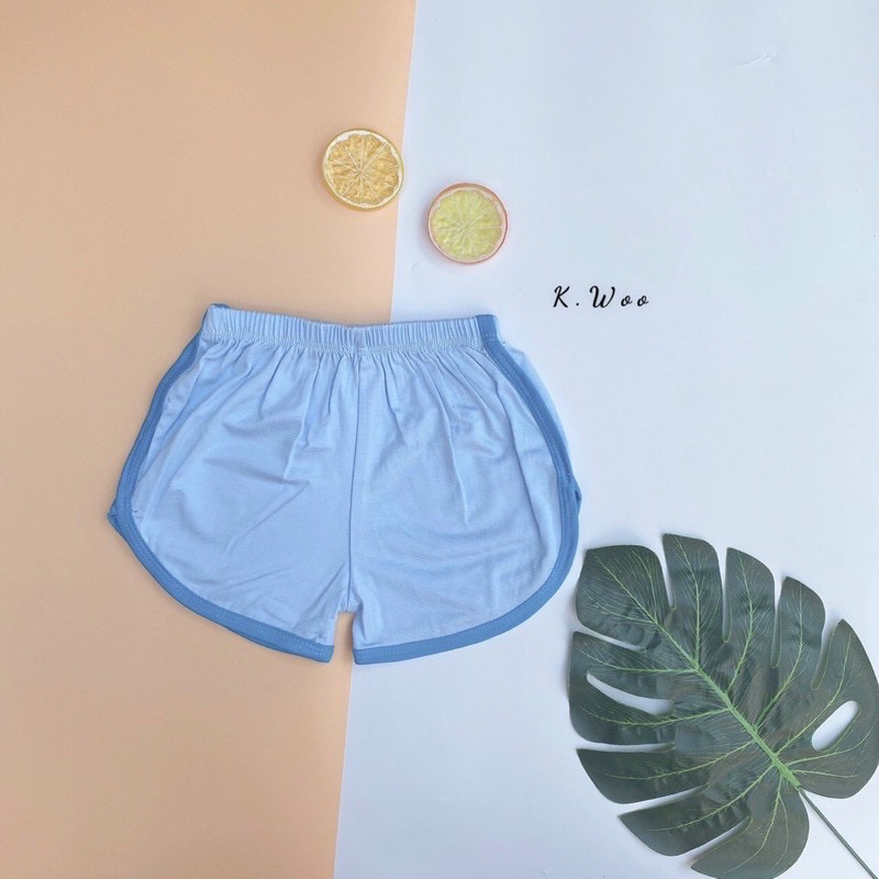 Quần đùi quần thun ngắn cho bé trai bé gái K.woo  quần cho bé Kwoo đùi trai gái trẻ em vải thun lạnh
