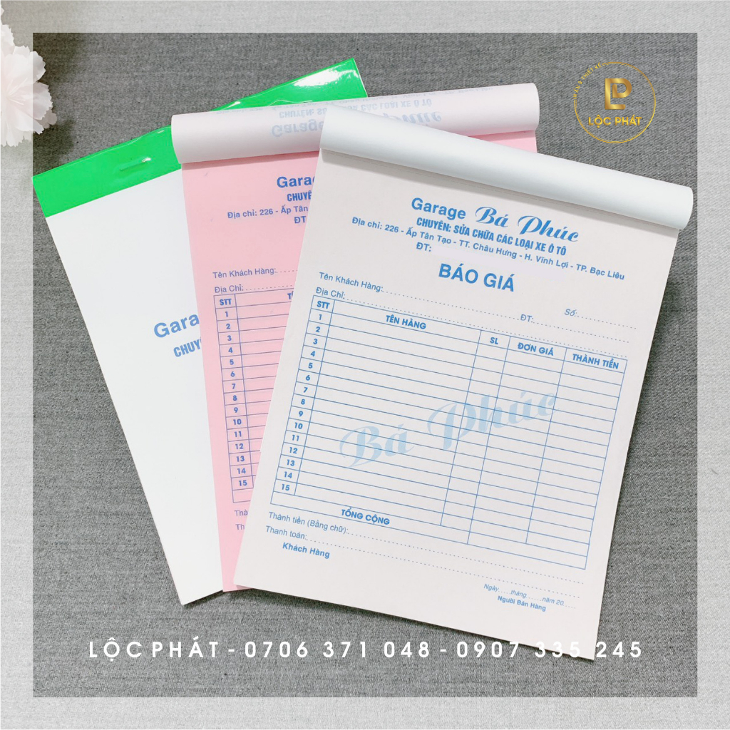 Mẫu mới: Hóa đơn siêu xinh 16x21 cm - in 2 liên theo yêu cầu