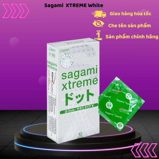 [Bán Chạy] Bao cao su Sagami Xtreme White gân gai hộp 10 chiếc