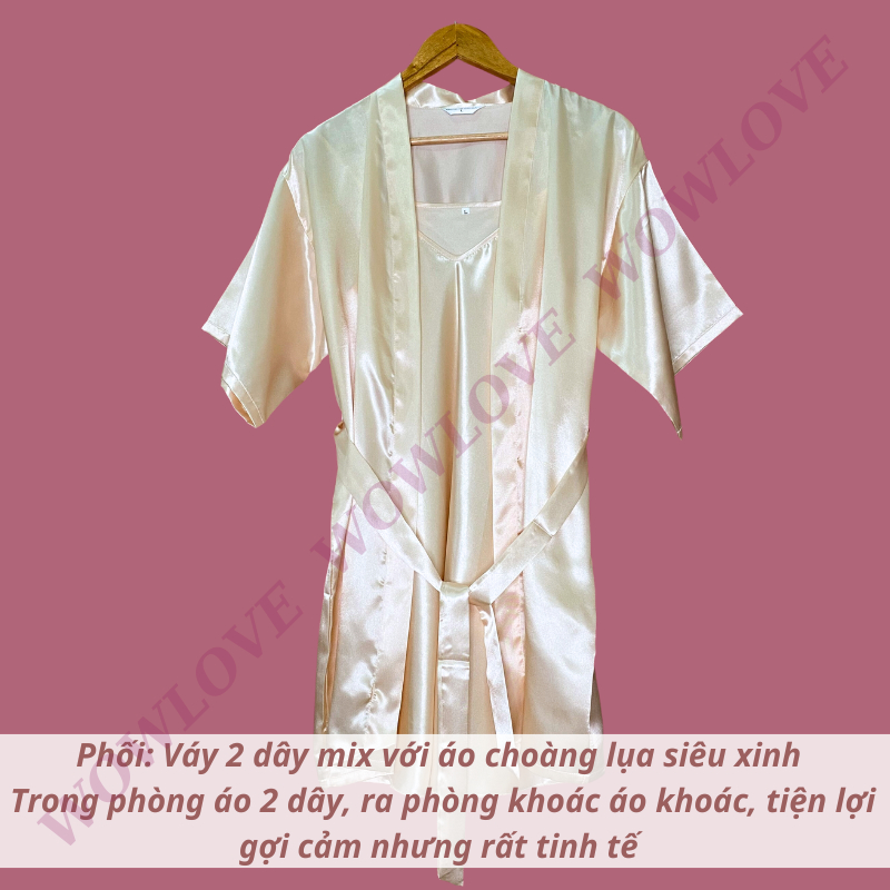 Áo choàng ngủ váy ngủ 2 dây lụa cao cấp thời trang nữ [6901-6903] | BigBuy360 - bigbuy360.vn