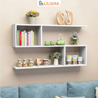 Kệ gỗ đa năng treo tường 2 tầng hiện đại phòng khách phòng ngủ thương hiệu Liliana - LP13