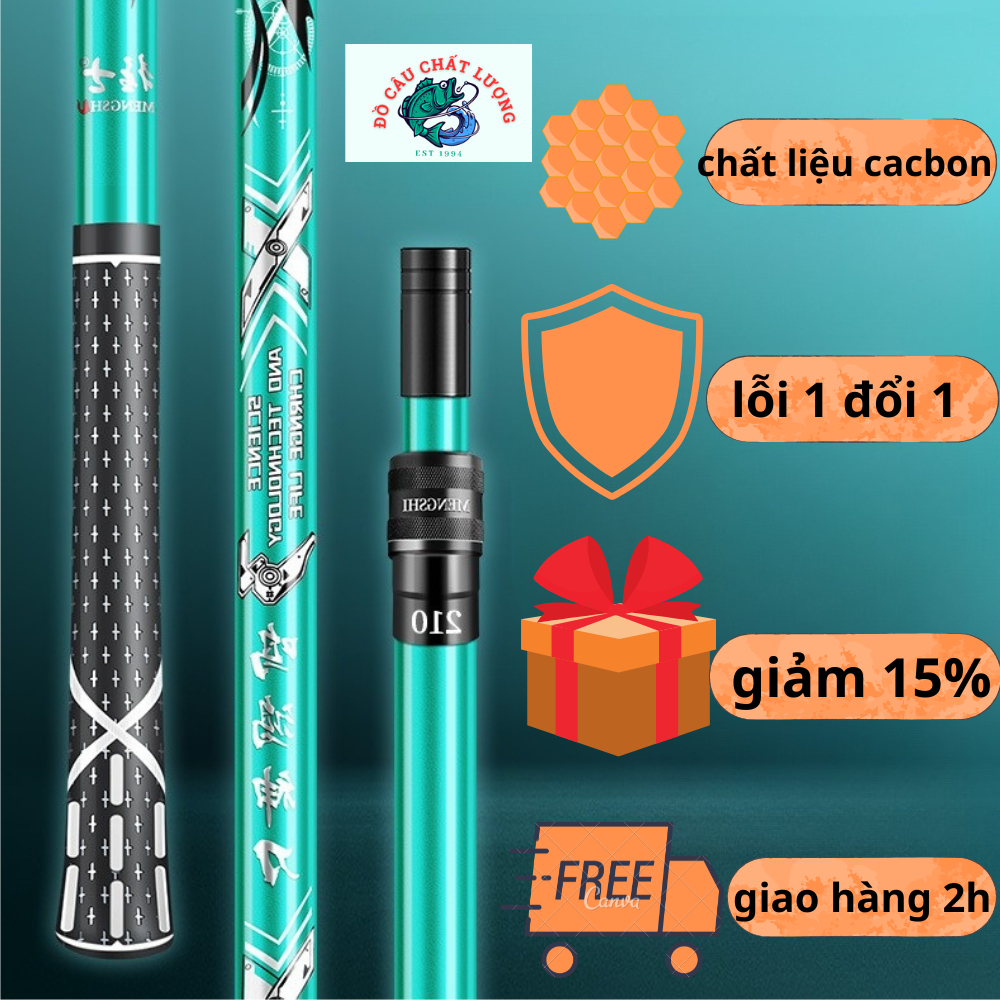 Vợt Cá Carbon cao cấp chuyên dụng câu đài câu đơn có thể thu gọn