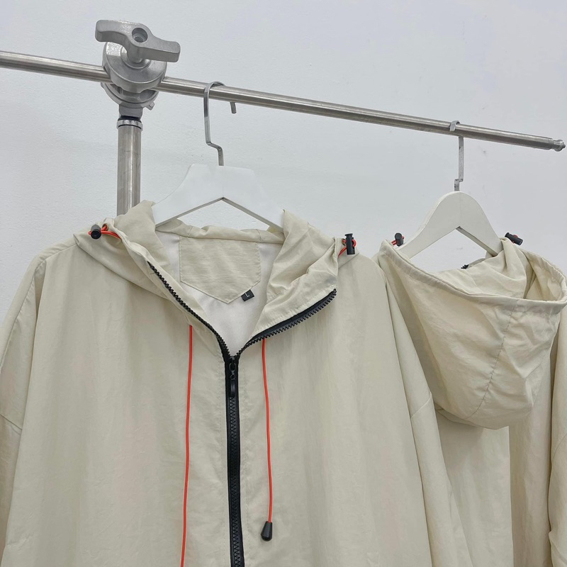 Áo Khoác Dù Vải Đũi Nhăn Form Rộng Thoải Mái Unisex