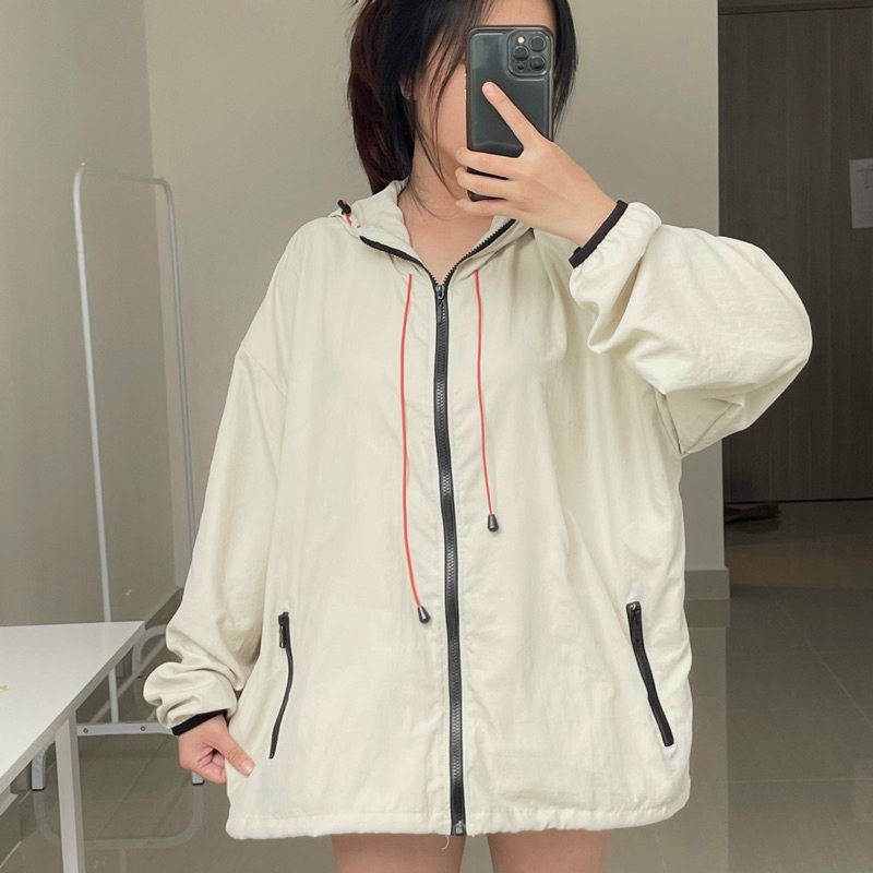 Áo Khoác Dù Vải Đũi Nhăn Form Rộng Thoải Mái Unisex