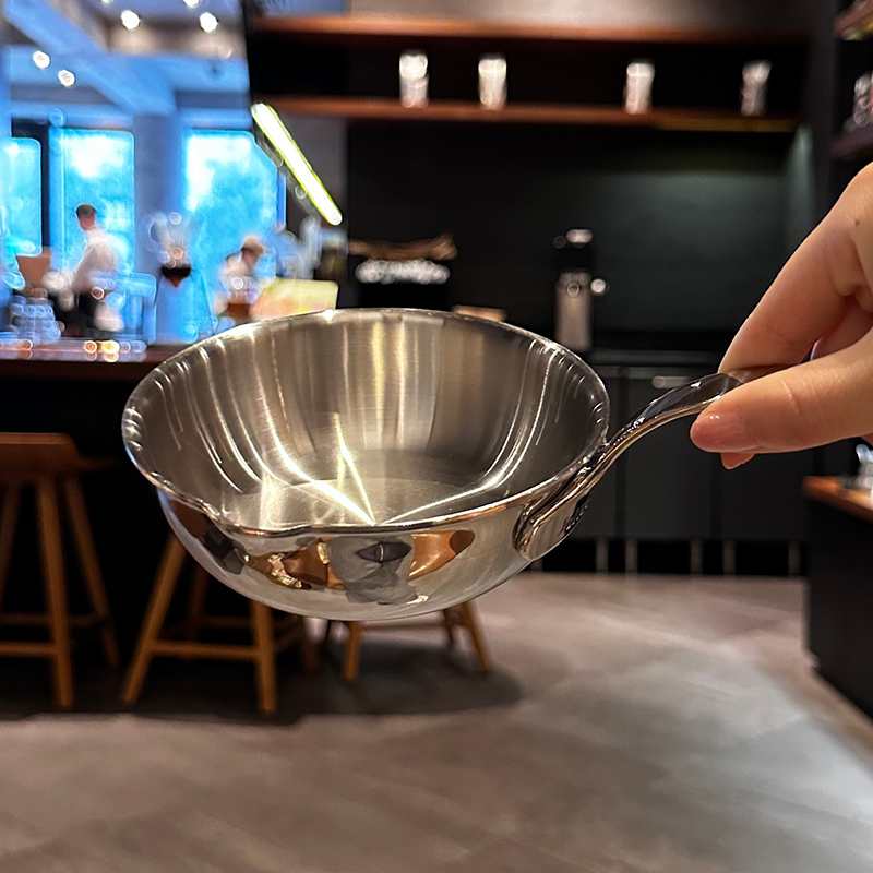 Chảo inox nguyên khối 12cm chống dính tự nhiên inox 304