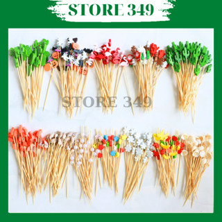 100 Cây Xiên Tre 12CM Trang Trí Đồ Uống, Bánh, Trái Cây, BBQ