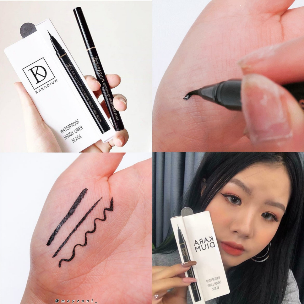 Combo Mascara Browit Nongchat Thái Lan + Bút Dạ Kẻ Mắt Nước Karadium Waterproof Brush Liner Black - Aura Skincare & BLan
