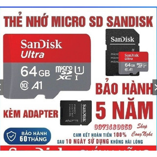 Thẻ nhớ microsdhc 256gb 128gb 64gb 32gb sandisk ultra class 10