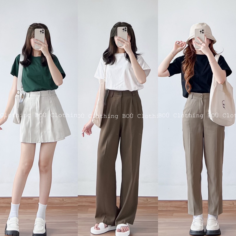 Áo babytee trơn đơn giản, chất đẹp BOÚ Clothing (ảnh thật)