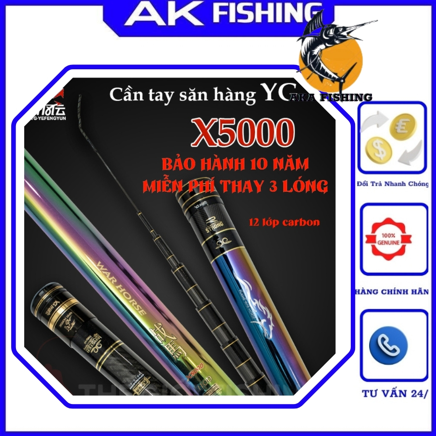 Cần câu đài săn hàng YG X5000 chuyên câu tay câu đơn trắm đen chép khúng chính hãng cao cấp giá rẻ b