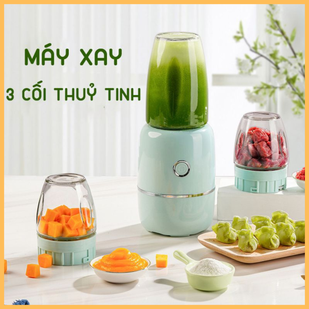 Máy xay đa năng 3 cối xay đồ ăn dặm nội địa Trung chính hãng
