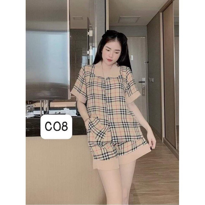 Bộ pijama CỘC ĐÙI cổ sen HAVU SHOP - Bộ đồ ngủ pyjama mặc nhà nhiều màu dễ thương