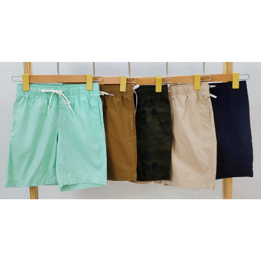 Quần short đùi bé trai vải kaki Old. navy xuất dư xịn lưng thun dây rút thật size đại 17-45kg