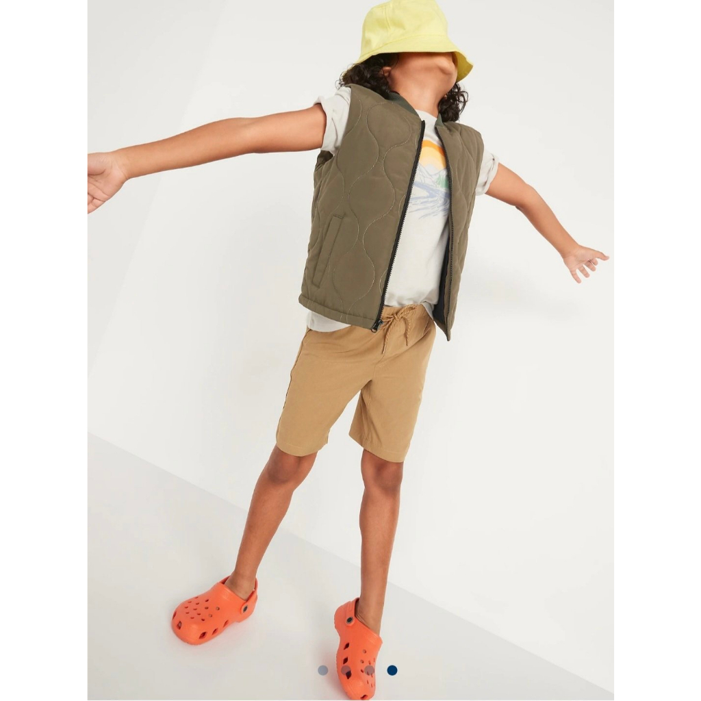 Quần short đùi bé trai vải kaki Old. navy xuất dư xịn lưng thun dây rút thật size đại 17-45kg