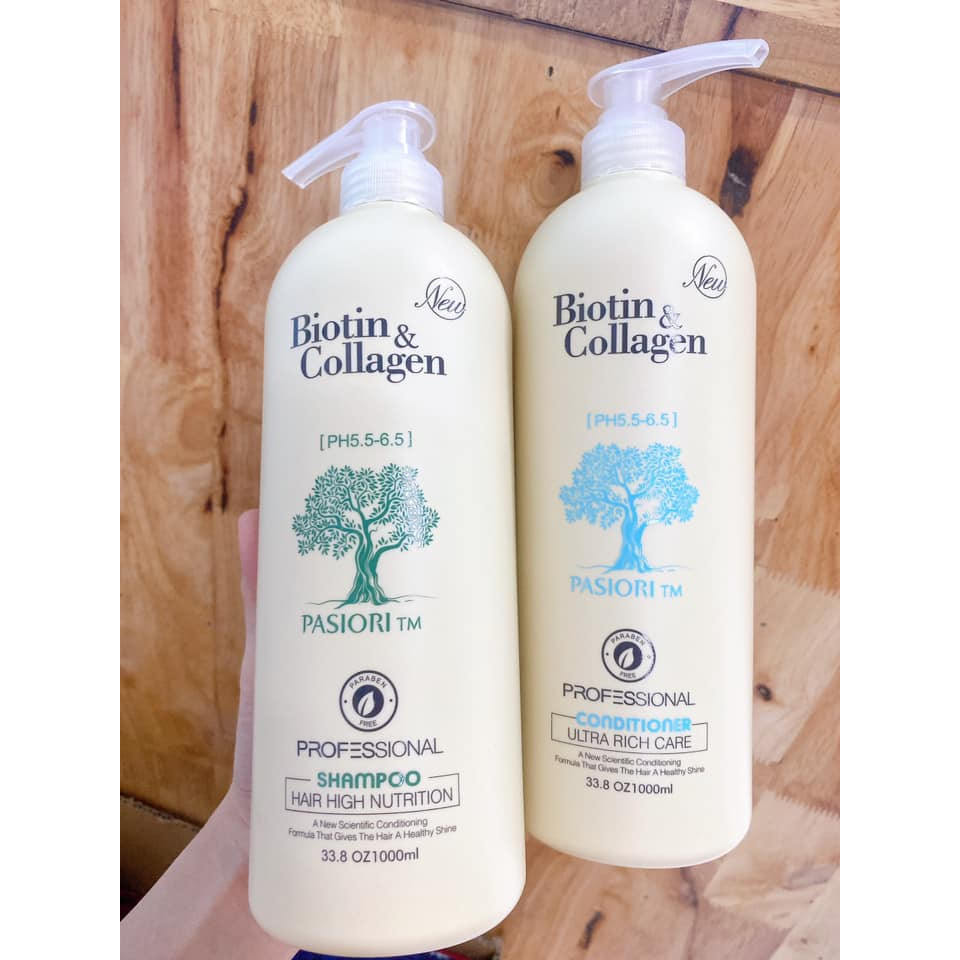 Dầu gội xã Biotin Collagen trắng phục hồi chống rụng tóc 500ml