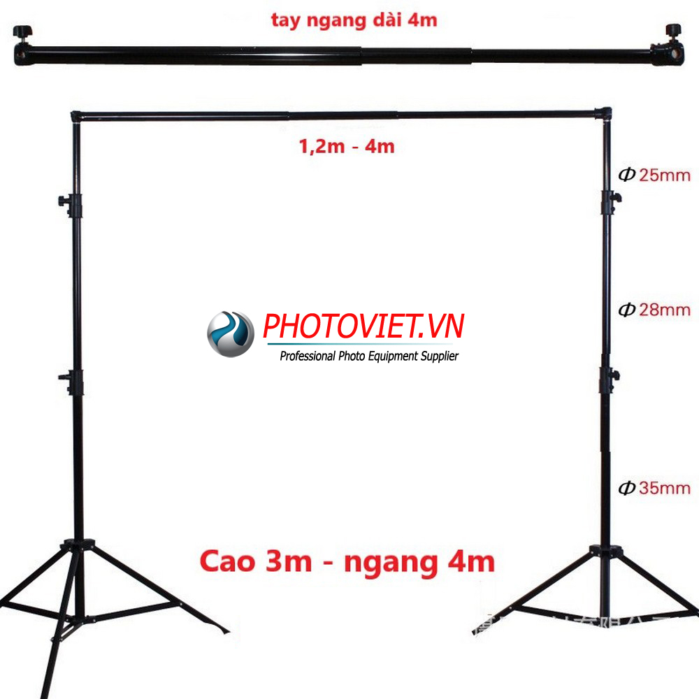 Bộ giá treo phông - khung treo phông di động lớn 3m x 4m