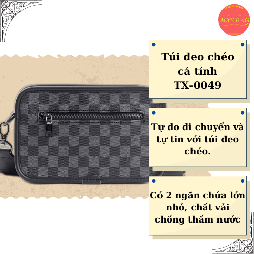 Túi nam công sở văn phong màu Caro full ngắn kéo sau TX-0049