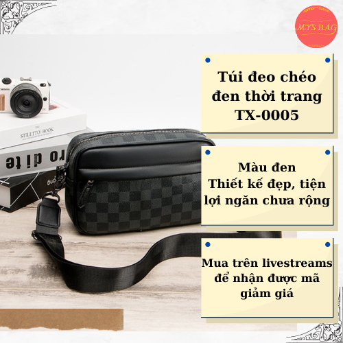 Túi đeo chéo nam nữ phong cách họa tiết caro Mys Bag TX-0005