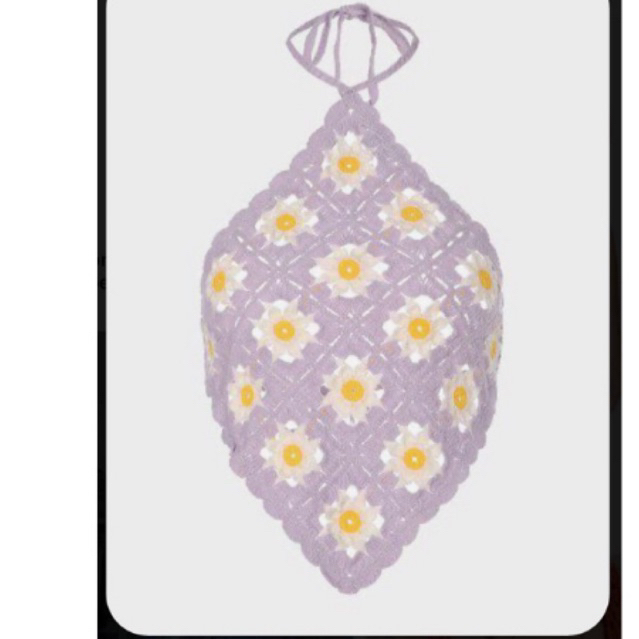 Áo yếm móc len handmade hoạt tiết hoa
