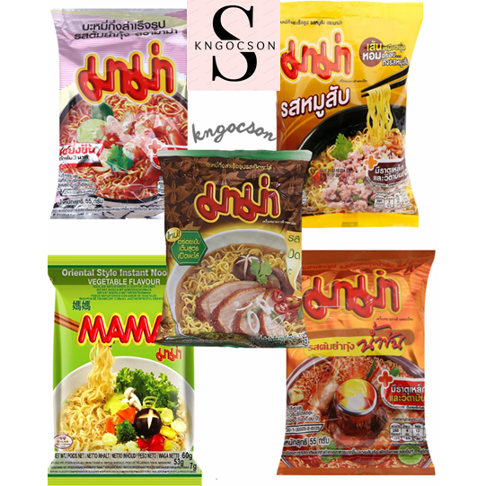 Mua 2 giảm 1% - Combo 5 gói mì Mama các loại 60G