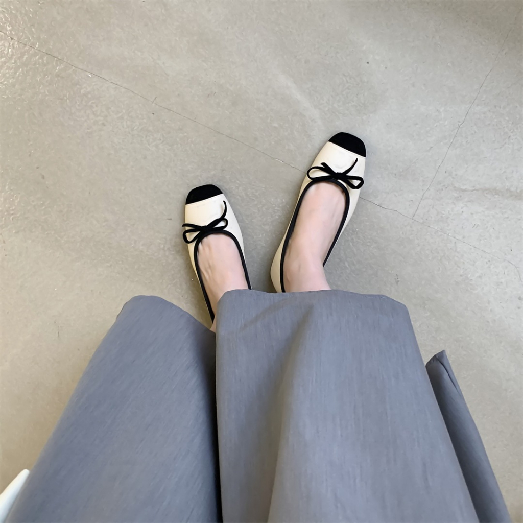 Giày Búp Bê Đế Bằng Mũi Tròn Đính Nơ Thanh Lịch WESTIE STUDIO - A403.GN