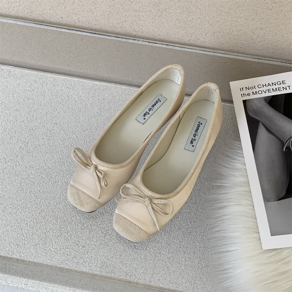 Giày Búp Bê Đế Bằng Mũi Tròn Đính Nơ Thanh Lịch WESTIE STUDIO - A403.GN