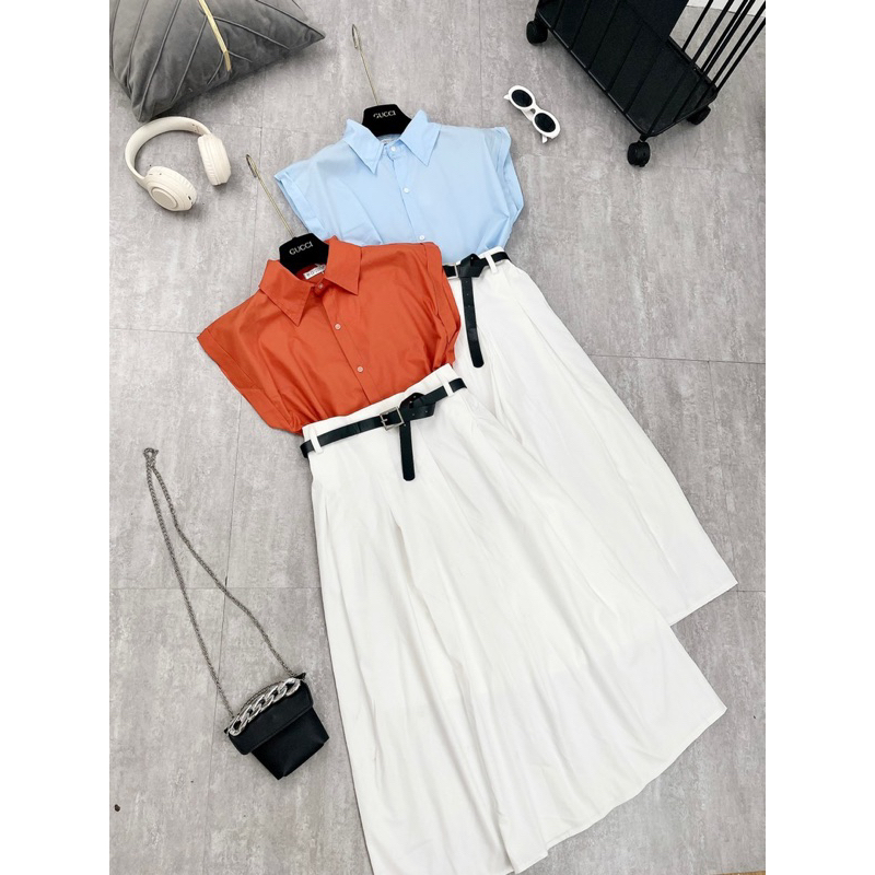 SET SƠ MI 3 MÓN KÈM CHÂN VÁY 2 MÀU