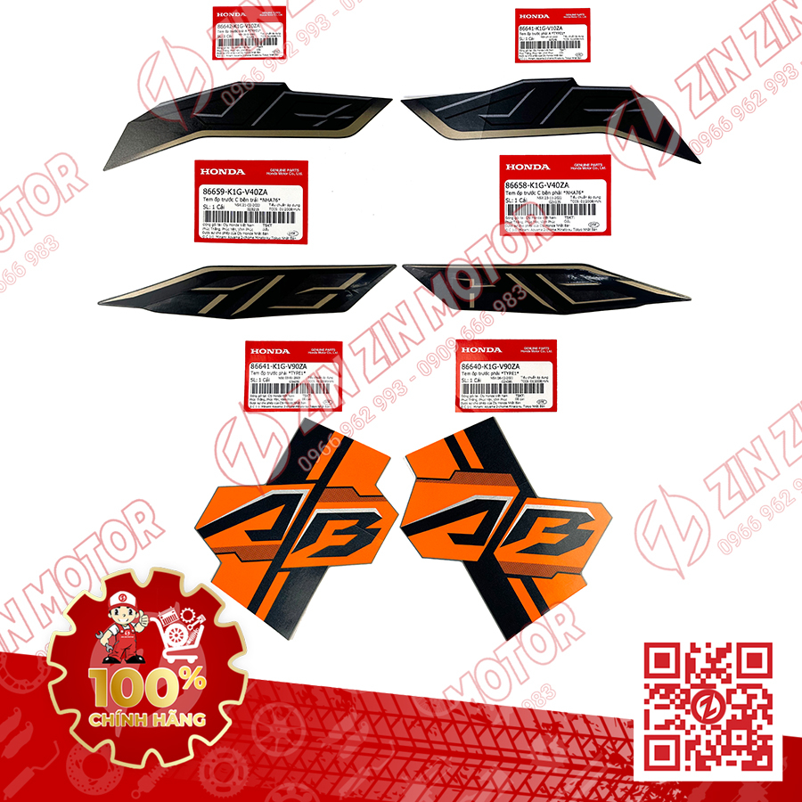 Chữ AB Ốp Trước, Tem Yếm AB 2020 2021, AirBlade 125 86642-K1G-V10ZA, 86641-K1G-V10ZA, 86659-K1G-V40ZA, 86658-K1G-V40ZA