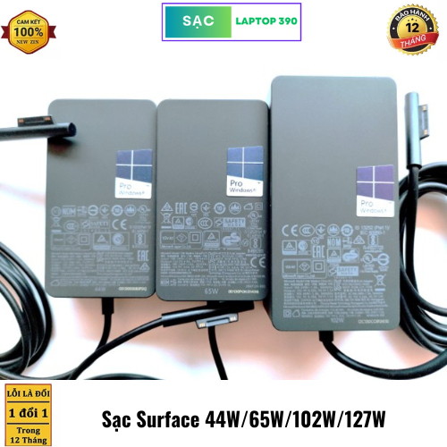 Sạc Surface Pro 4 5 6 7 8 9 10 15V-2.58A 44W , 15V-4A 65W , 15V-6.33 102W , 15V-8A 127W