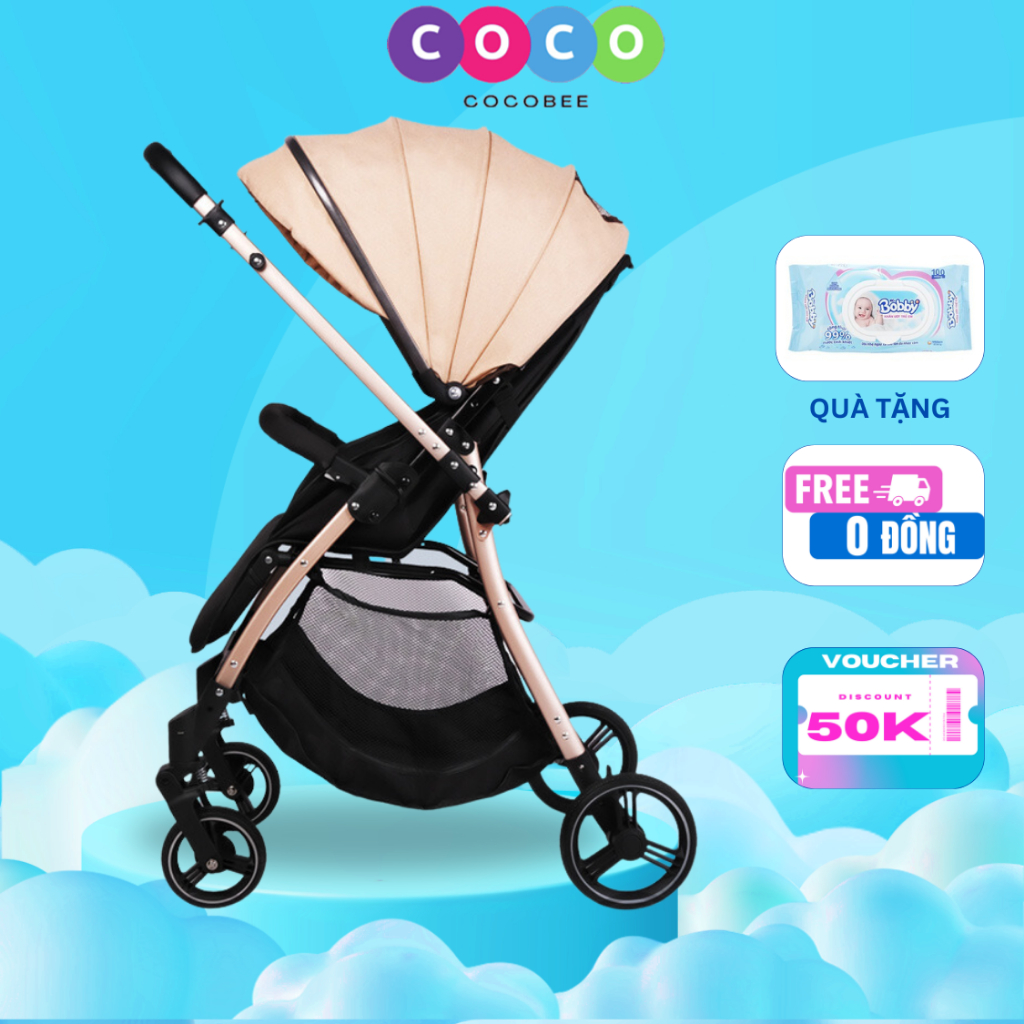Xe đẩy cho bé COCOBEE cao cấp có thể gấp gọn, thoáng mát cho bé - Bảo hành 24 tháng