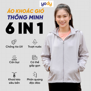 Áo khoác gió nữ YODY bản trượt nước thông minh cản gió cản bụi AKN5042
