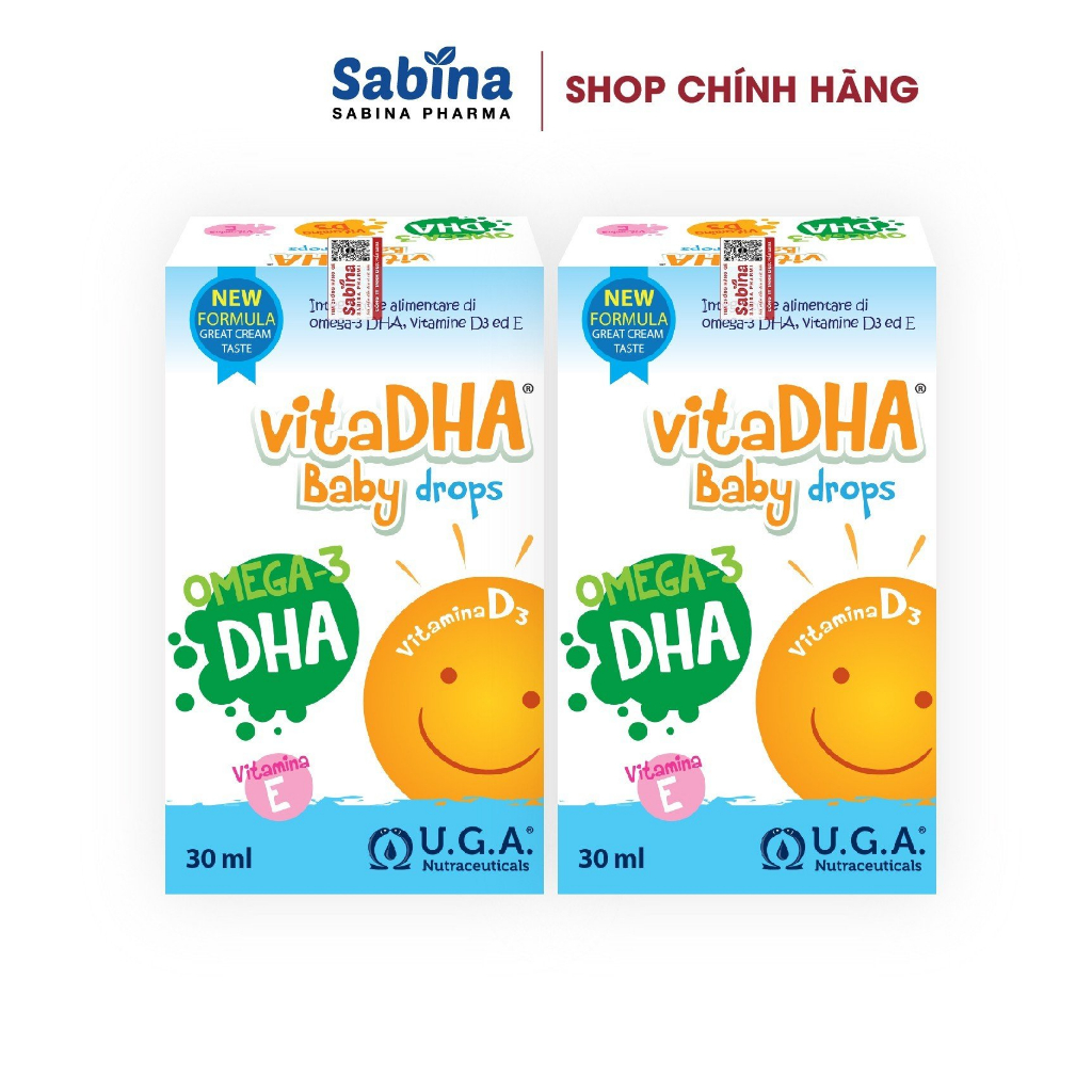 Combo 2 hộp VitaDHA Baby Drops – Bổ sung D3 và DHA cho bé 30ml U.G.A. Nutraceuticals S.r.l