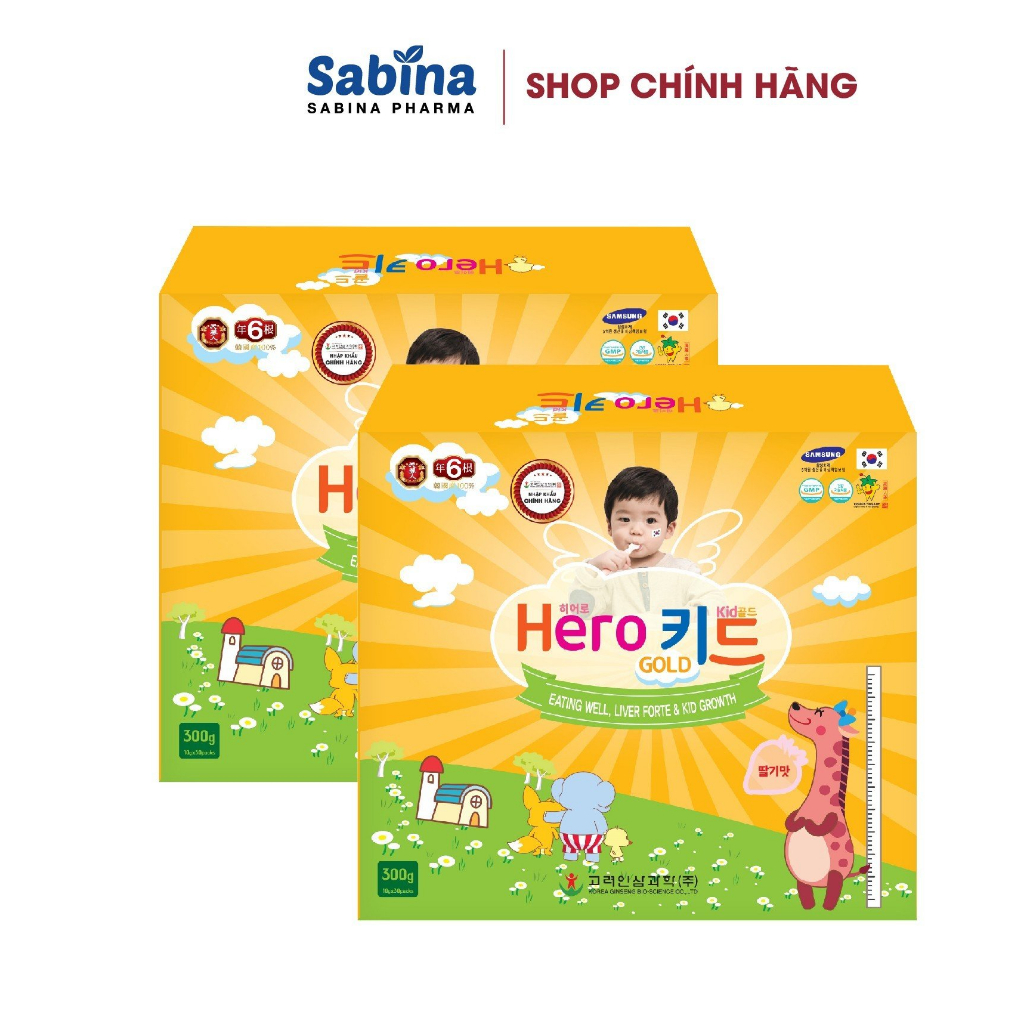 [Combo 2 Hộp Hero Kid Gold - Vitamin, canxi cho bé, hỗ trợ cải thiện biếng ăn, mệt mỏi, tă